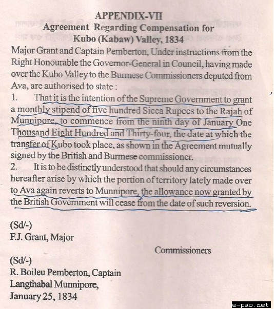 Agreement regarding Kabo Valley