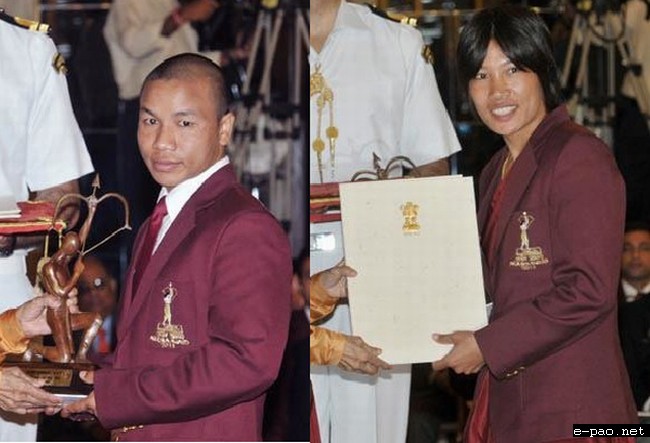 Mayengbam Suranjoy and Wangkhem  Sandhyarani - Arjuna Award winners 2011