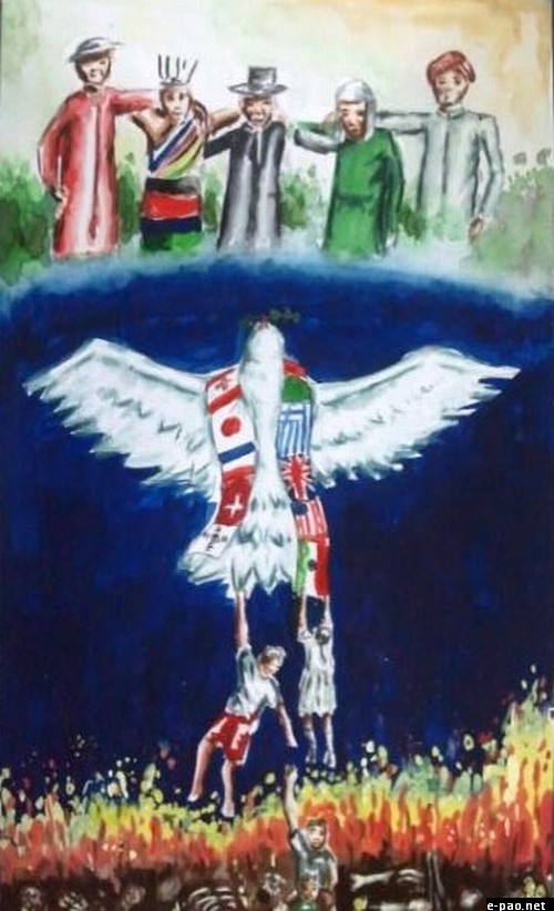 The winning entry at Peace Poster Contest for children