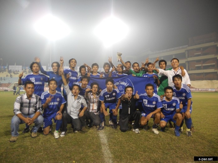 The winning team KSL at 5th RN Tamchon NorthEast Football Trophy on November 05 2011