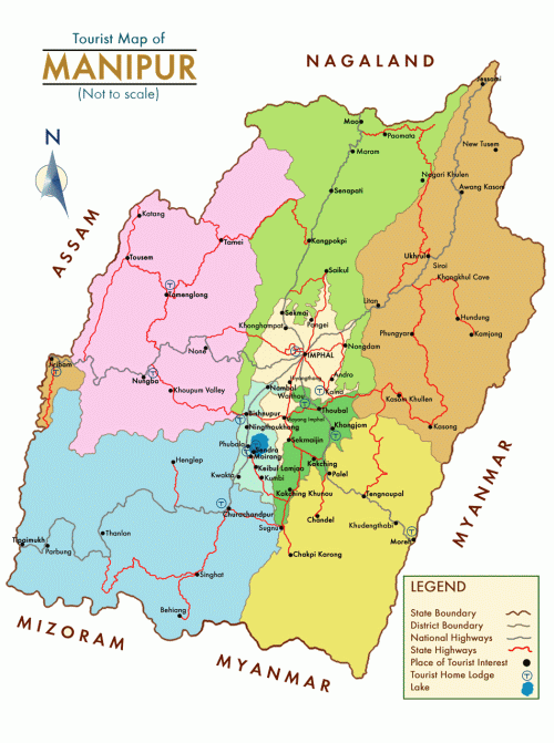 The map of Manipur