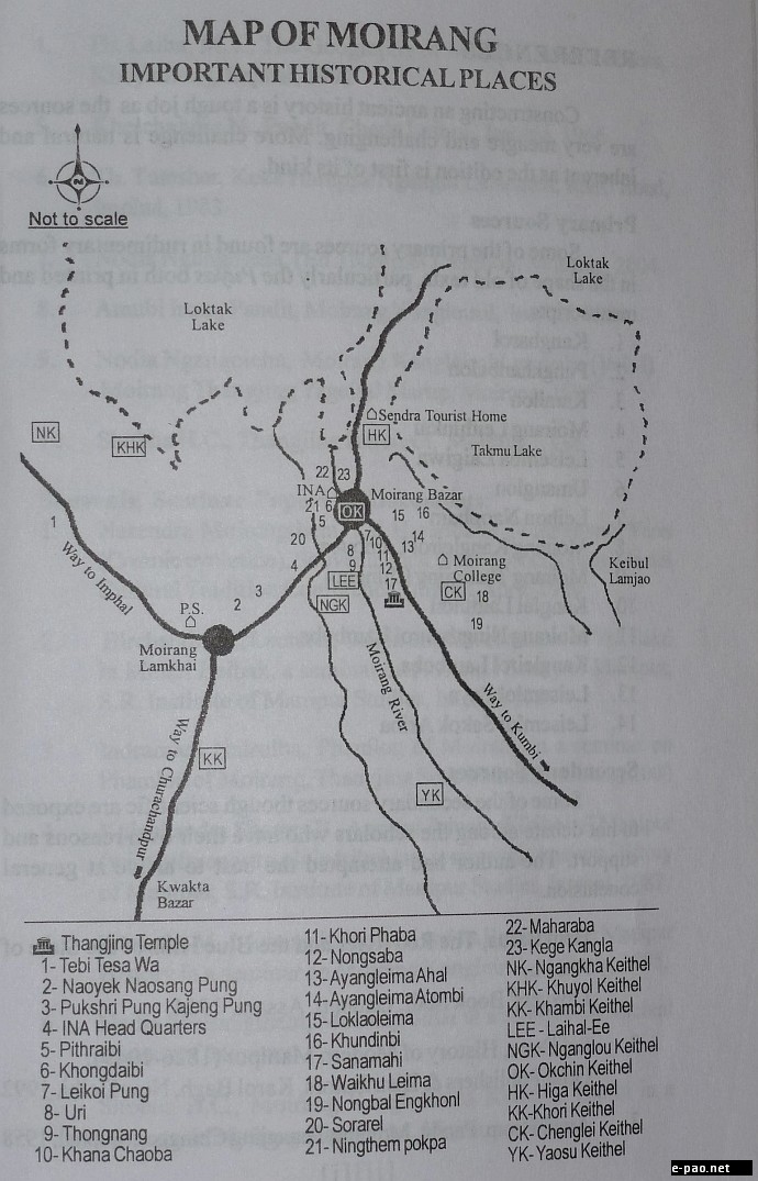 Maps of Moirang with important historical sites