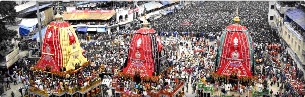  3 Rathas (Chariots) for Lord Jagannatha, Lord Balarama and Subhadra in Puri
