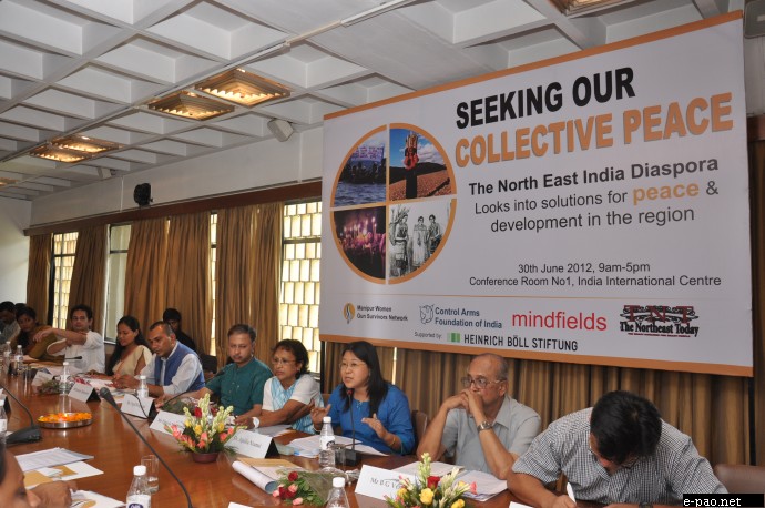 Meeting on peace building process in North Eastern states of India on 30 June 2012 at India International Centre, New Delhi