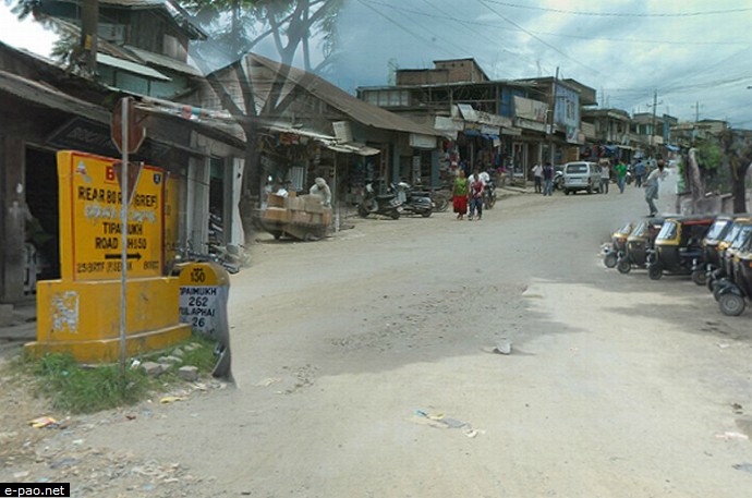 A major intersection at Churachandpur Town , Manipur 