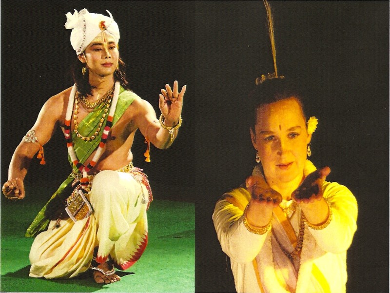 Manipuri Jagoi Programme at Paris with French Manipuri dancer Anjela and Manju Elangbam