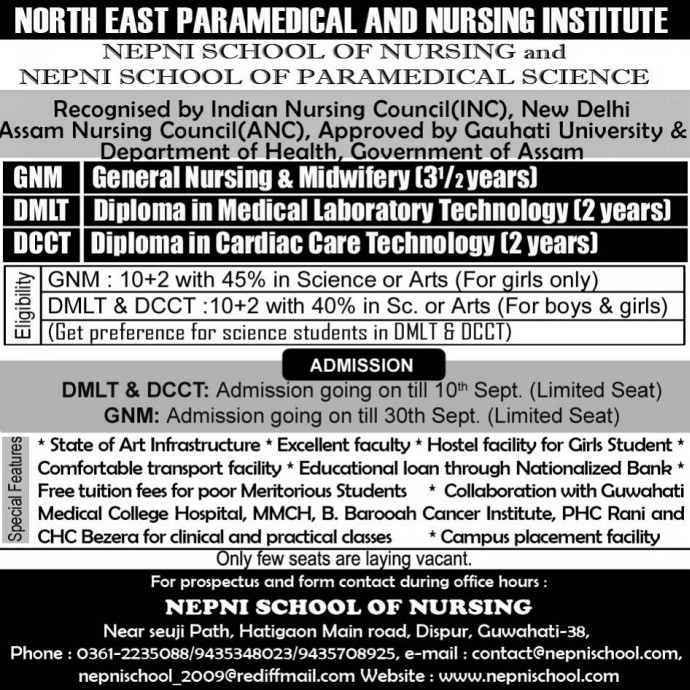 North East Paramedical and Nursing Institute (NEPNI), Guwahati