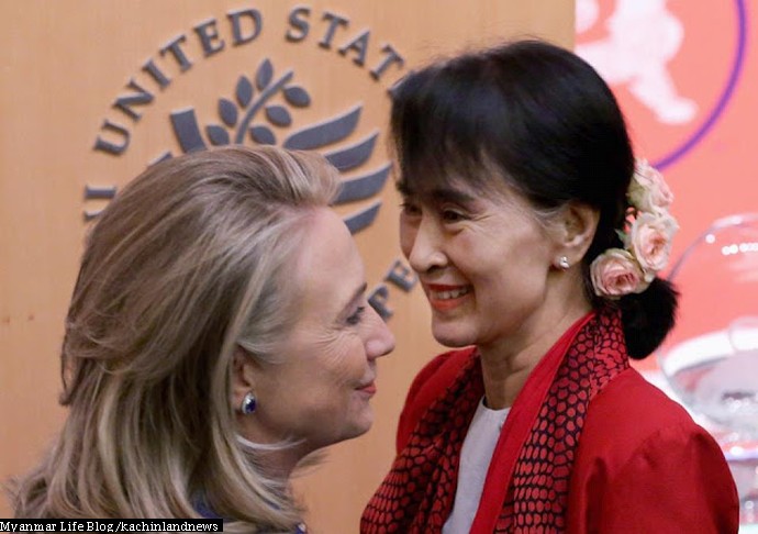Aung San Suu Kyi and Secretary Hillary during the US visit