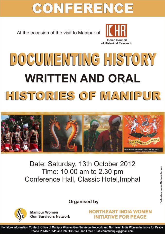 >Documenting History - Written and Oral Histories of Manipur Poster
