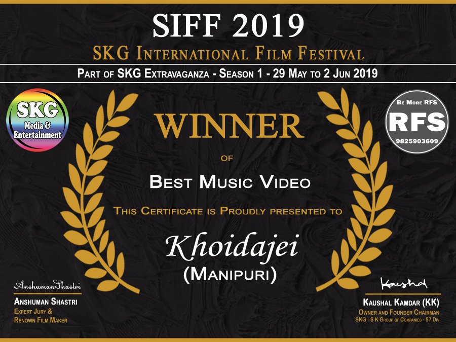 'Khoidajei' won the best Music Video Award of SIFF 2019 