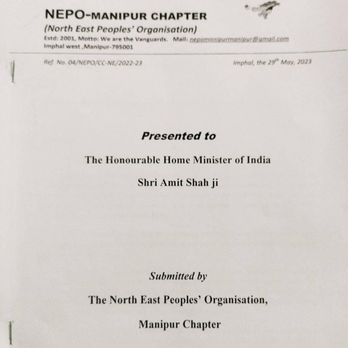   Memorandum to Union Home Minister : NEPO 